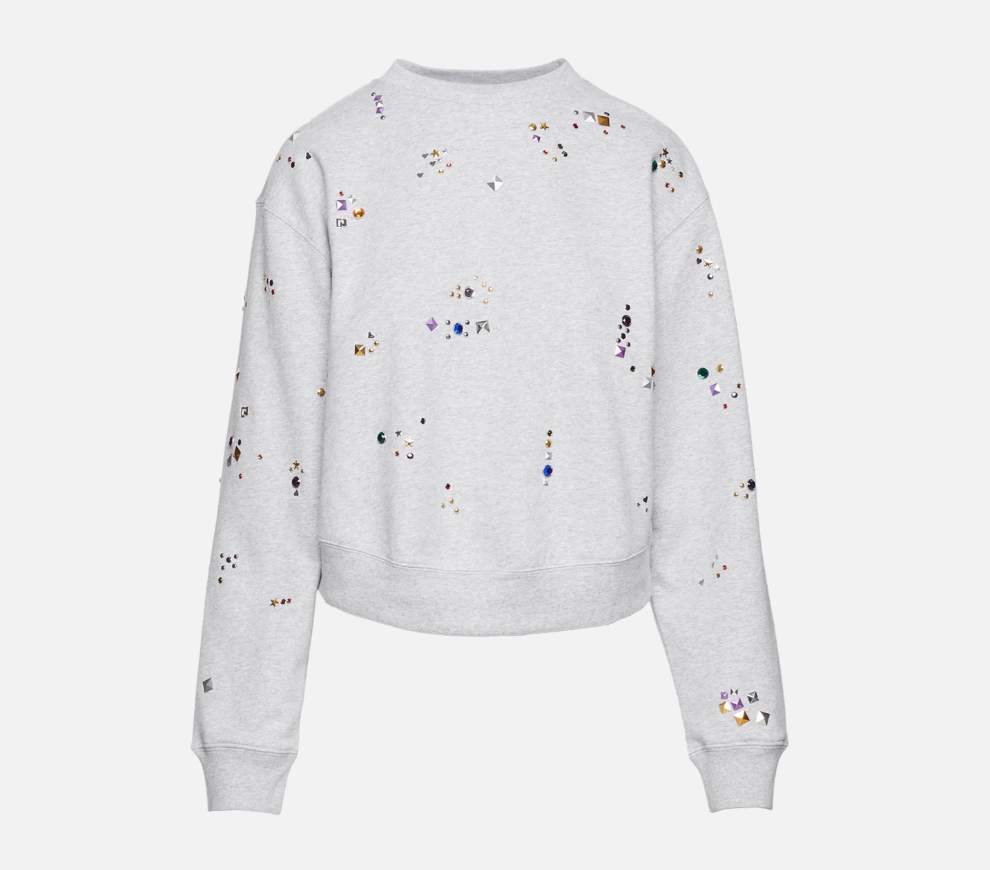 Cropped Jeweled Sweatshirt - M