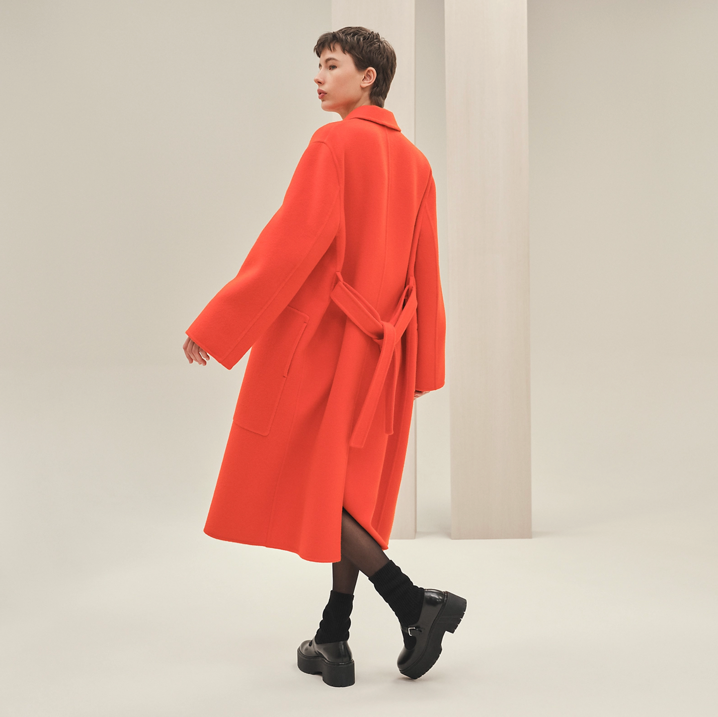 Wrap Cashmere Coat - XS