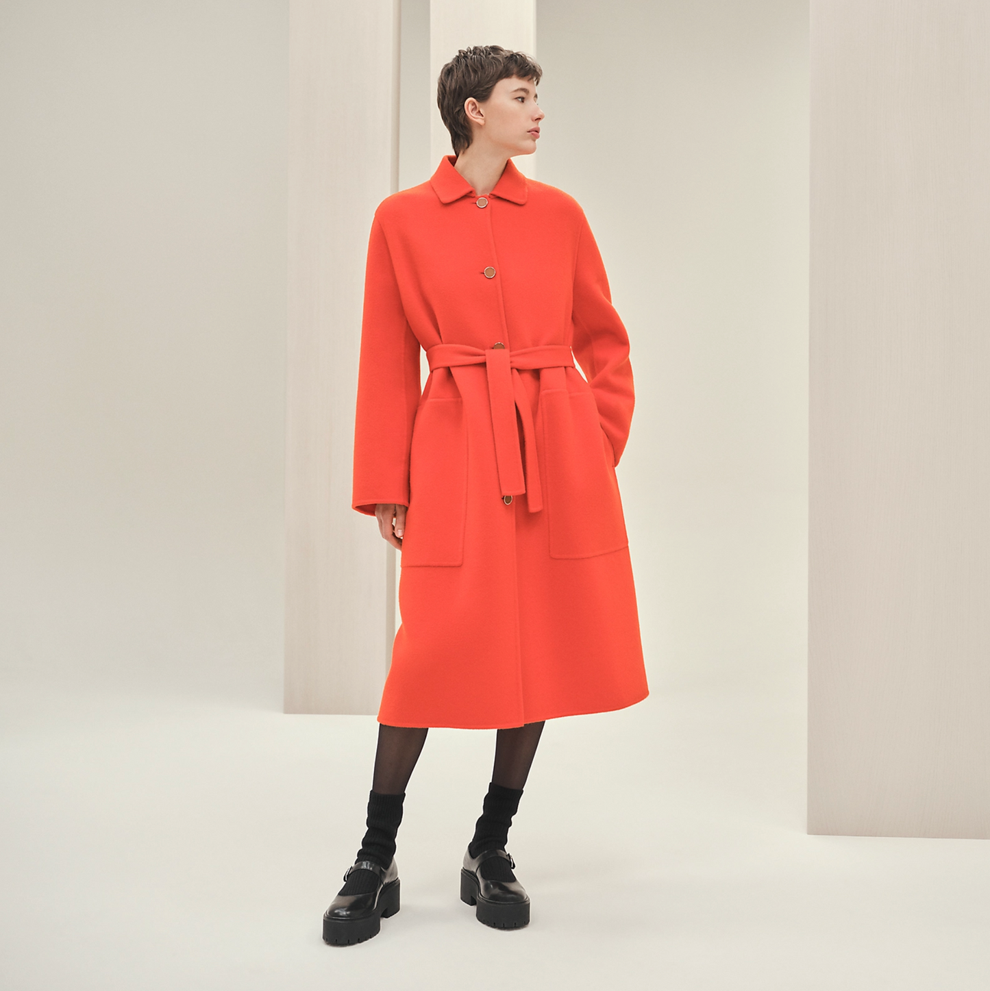 Wrap Cashmere Coat - XS