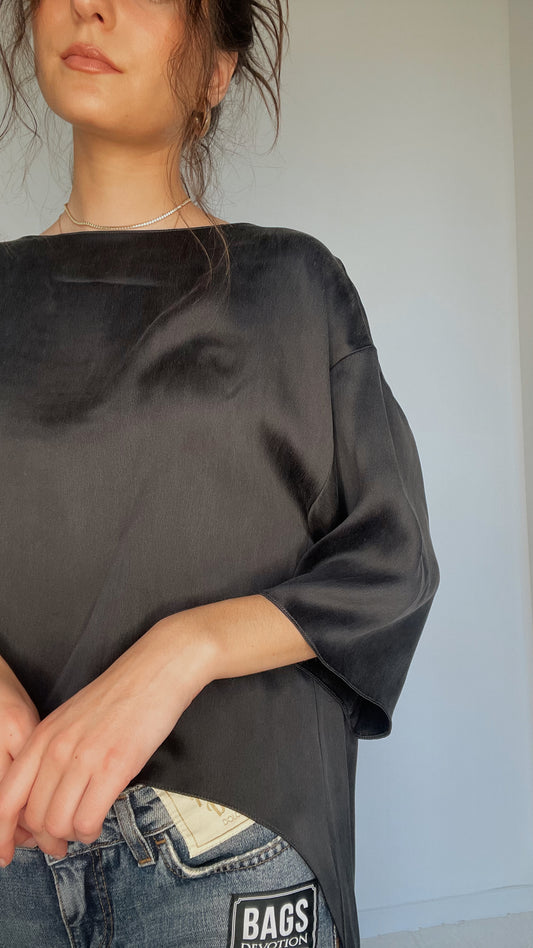 Black Silk Tunic - S