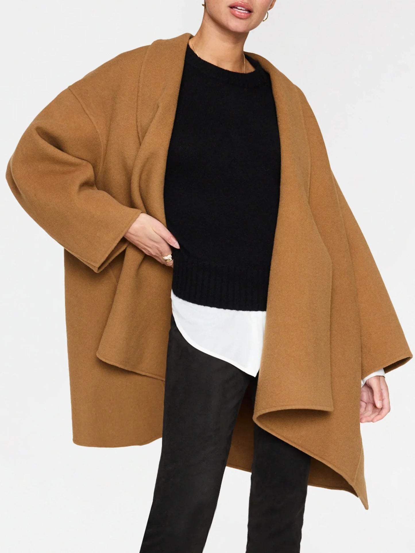 Camel Wrap Coat - OS