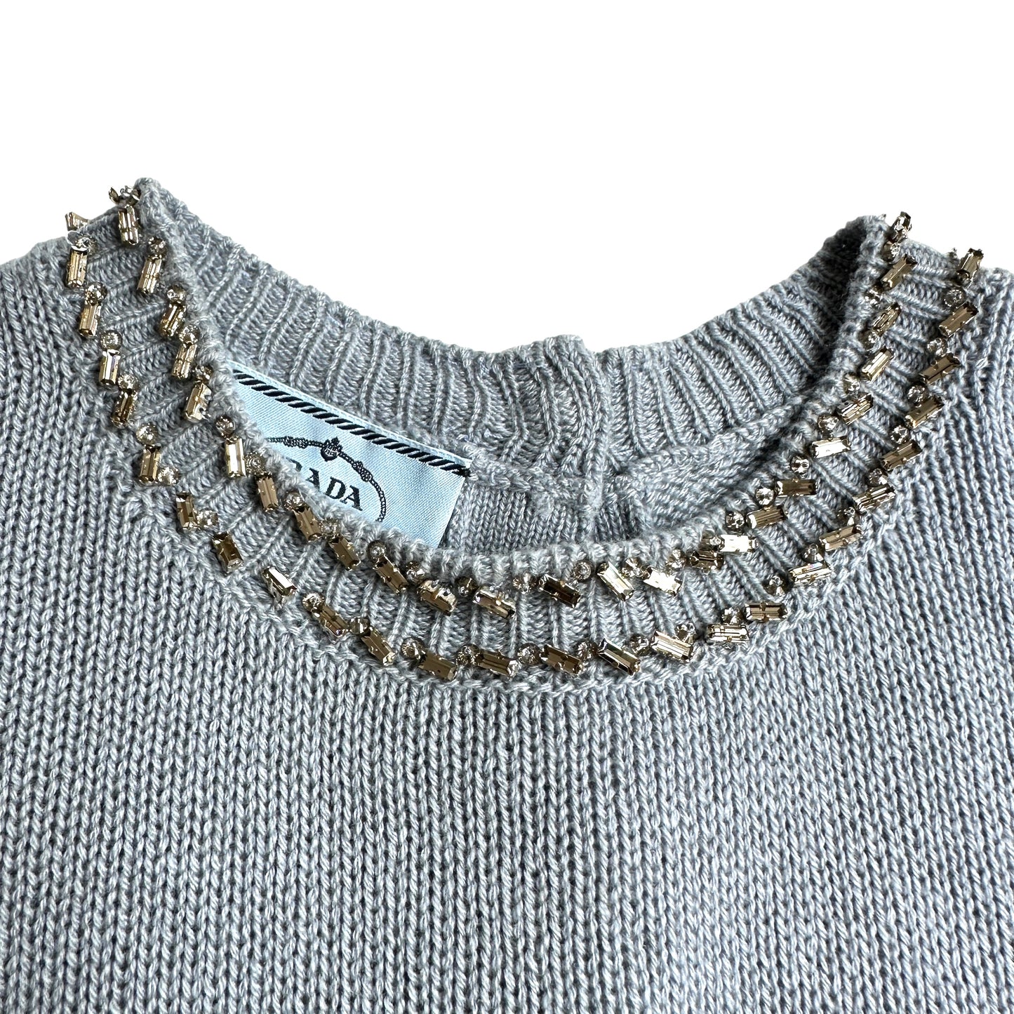 Light Blue Top w/Crystals - L