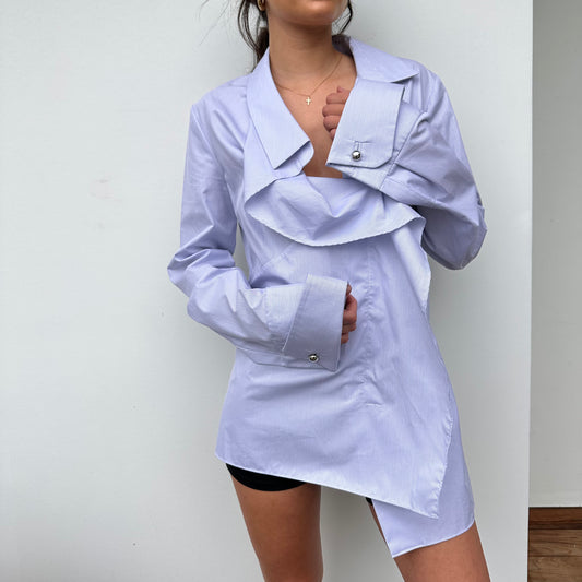 Light Blue Asymmetrical Shirt - M
