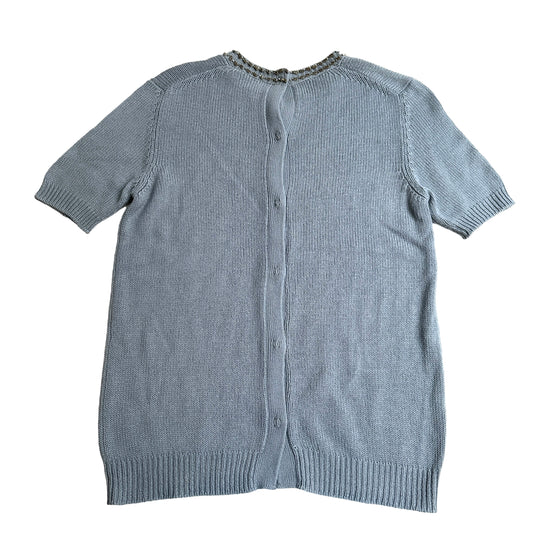 Light Blue Top w/Crystals - L