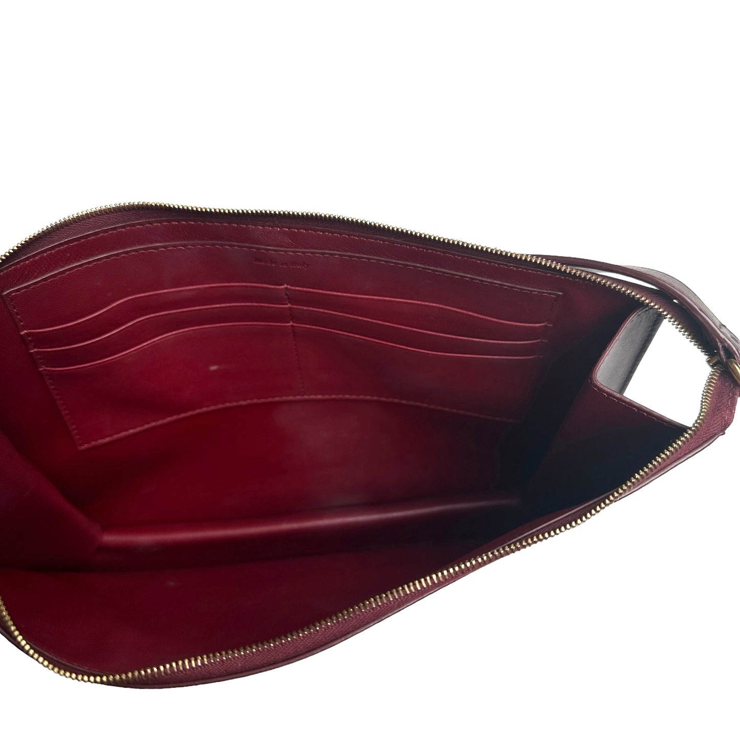 Burgundy Leather Clutch