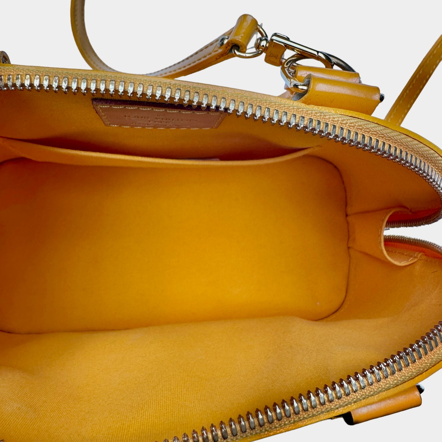 Yellow Monogram Patent Leather Alma Bag