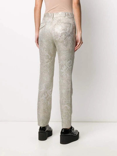 Gold Cotton Straight Pants - S