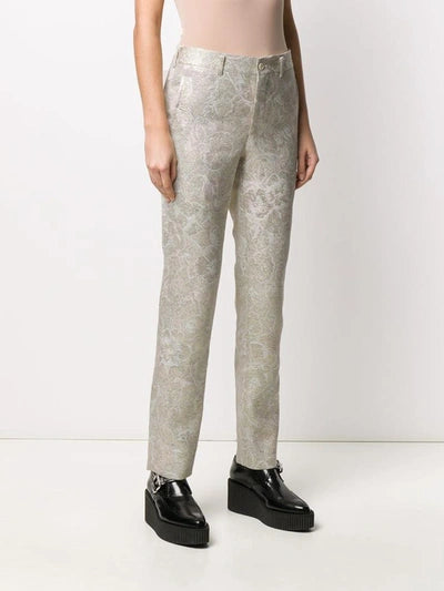 Gold Cotton Straight Pants - S