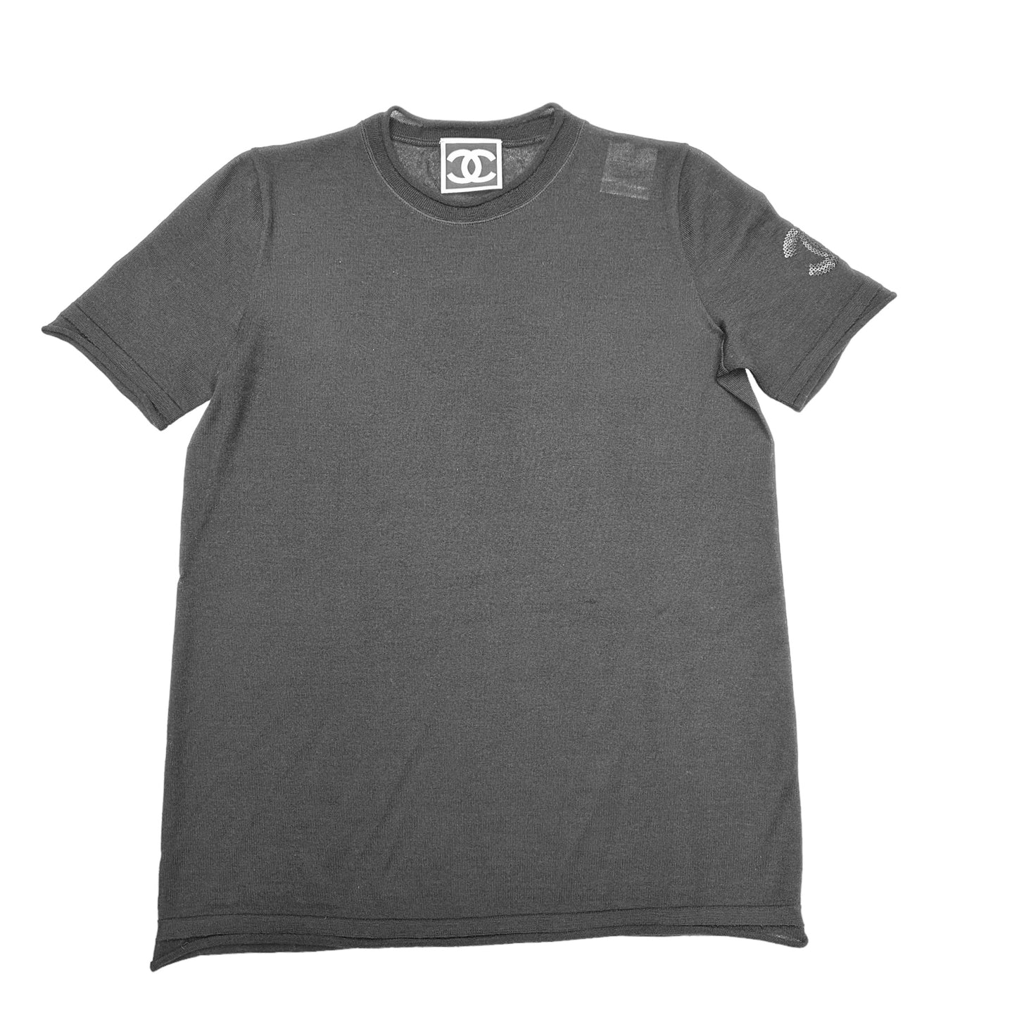 Black Cashmere Shirt w/Logo - S