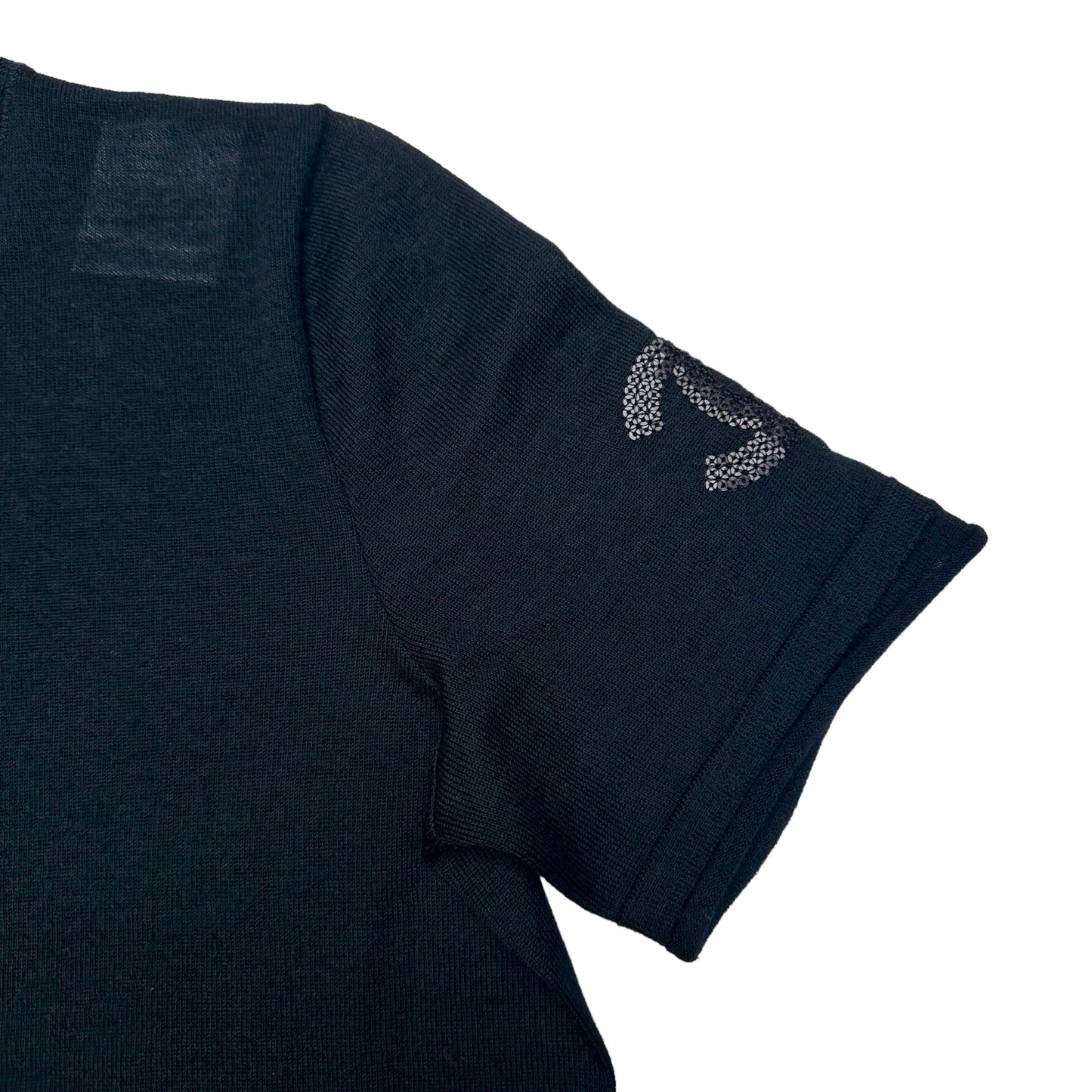 Black Cashmere Shirt w/Logo - S