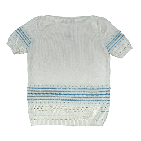 Vintage White & Metallic Top - S