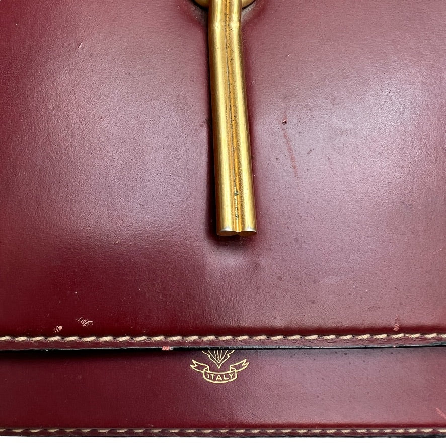 Vintage Burgundy Leather Writing Set