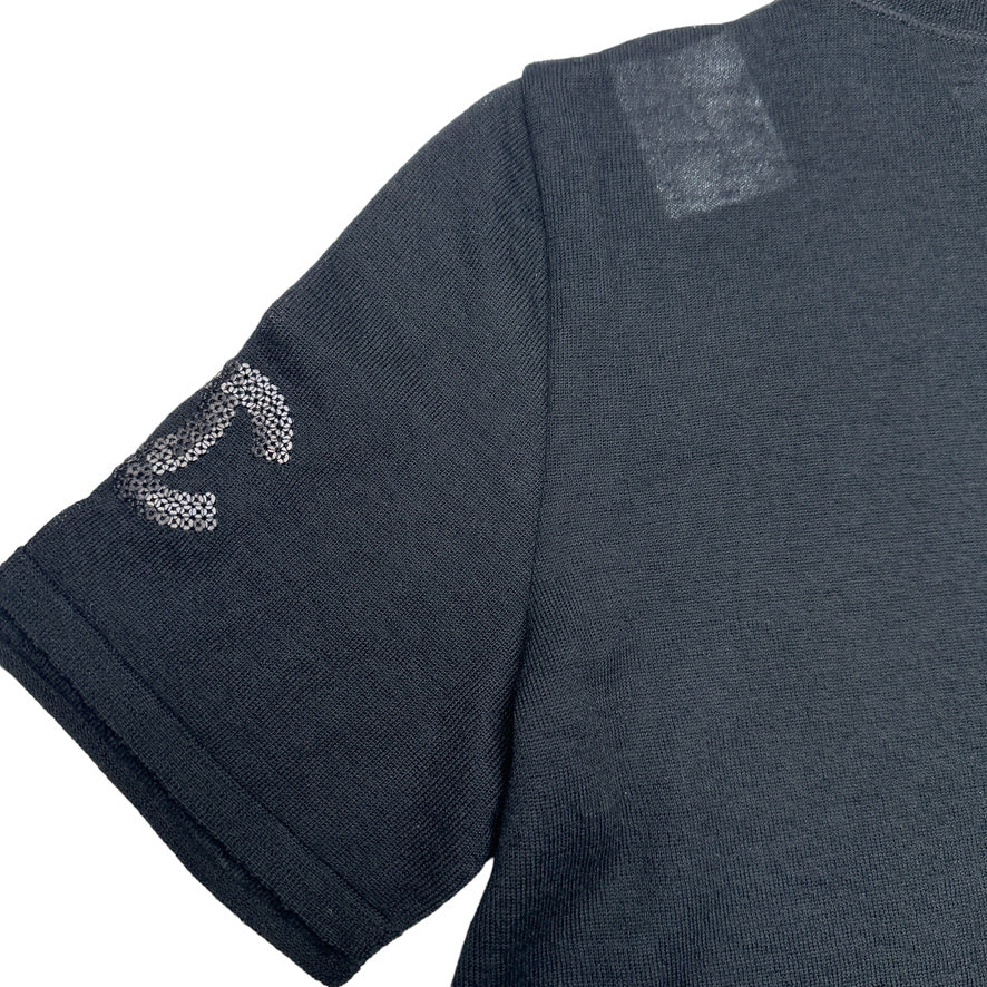 Black Cashmere Shirt w/Logo - S