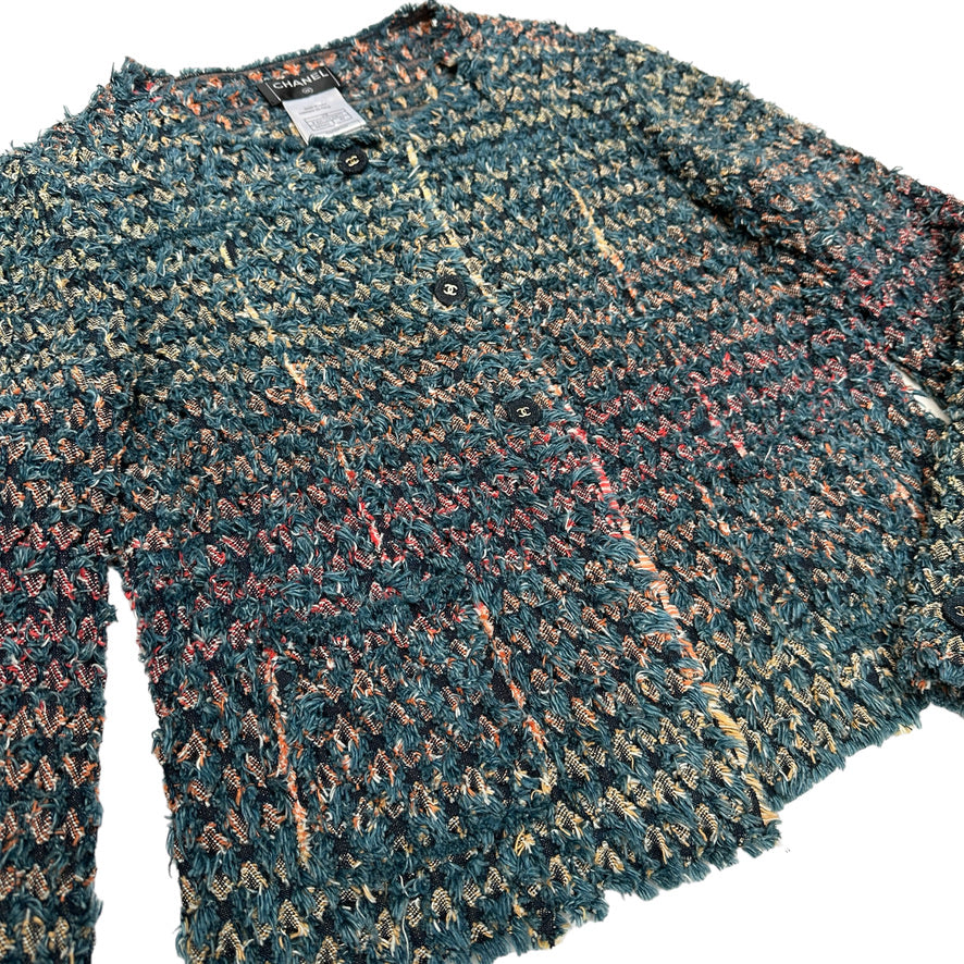 Tweed & Denim Jacket - L