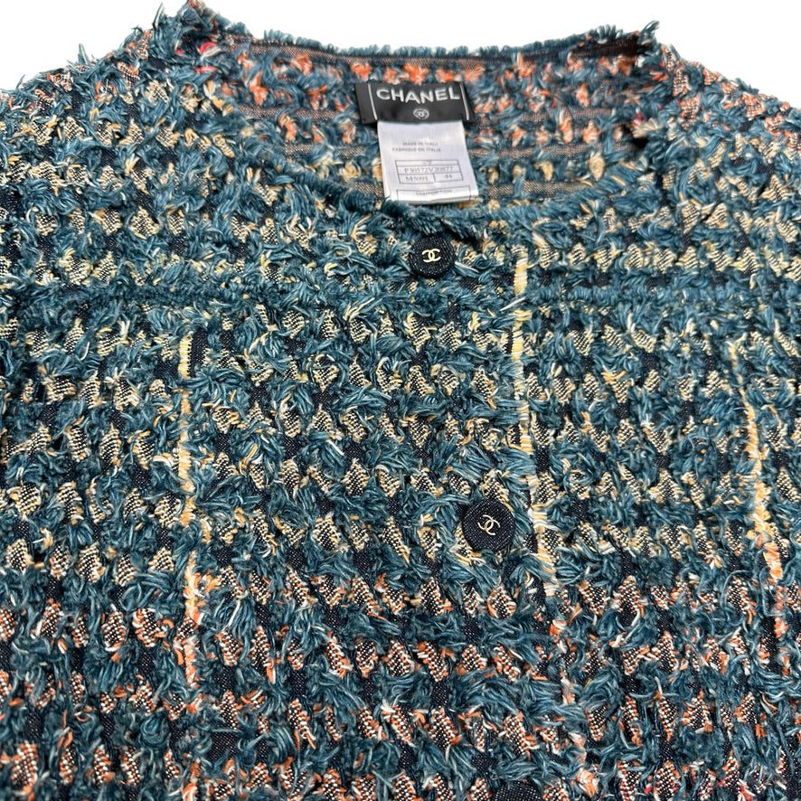 Tweed & Denim Jacket - L