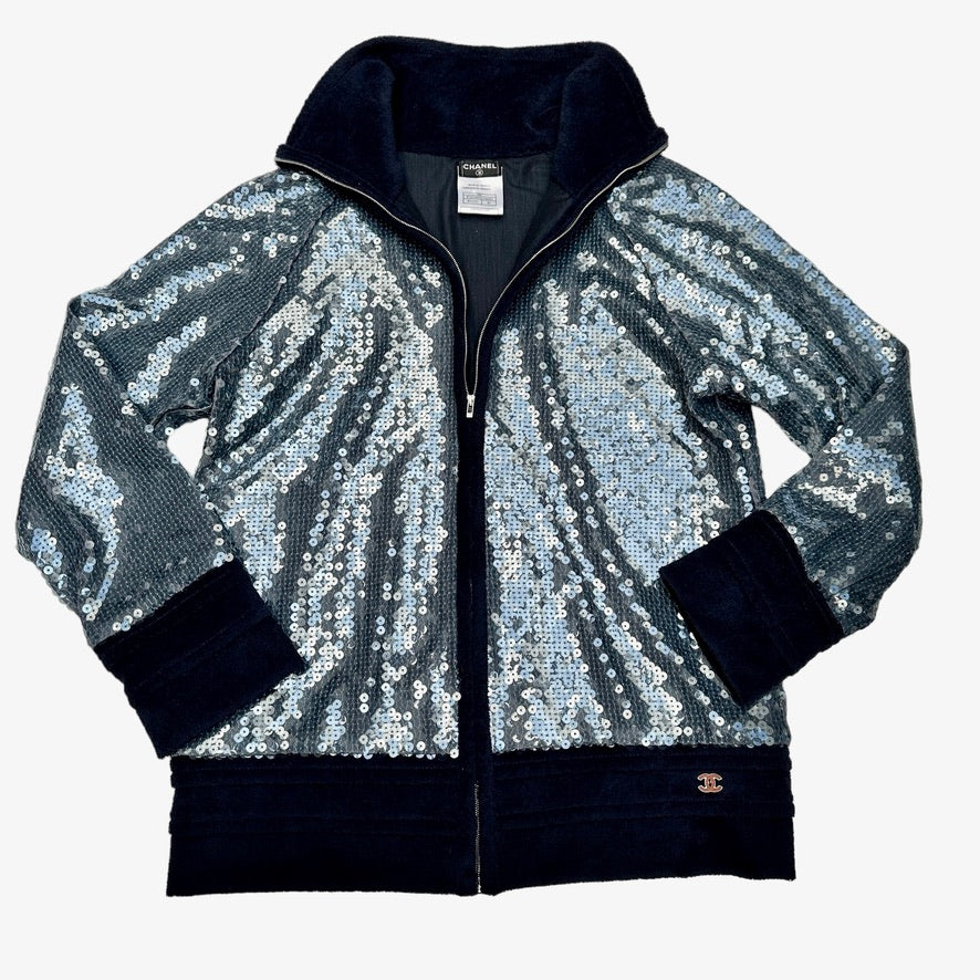 Blue Sequins Sweater - M
