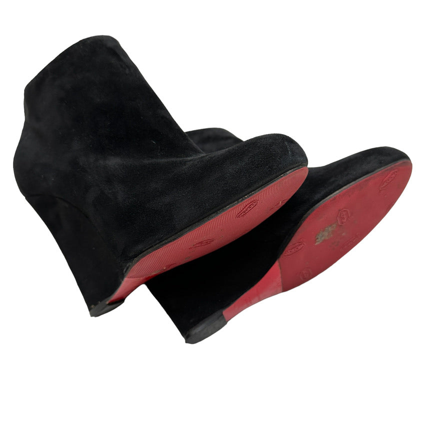 Black Suede Booties - 8.5