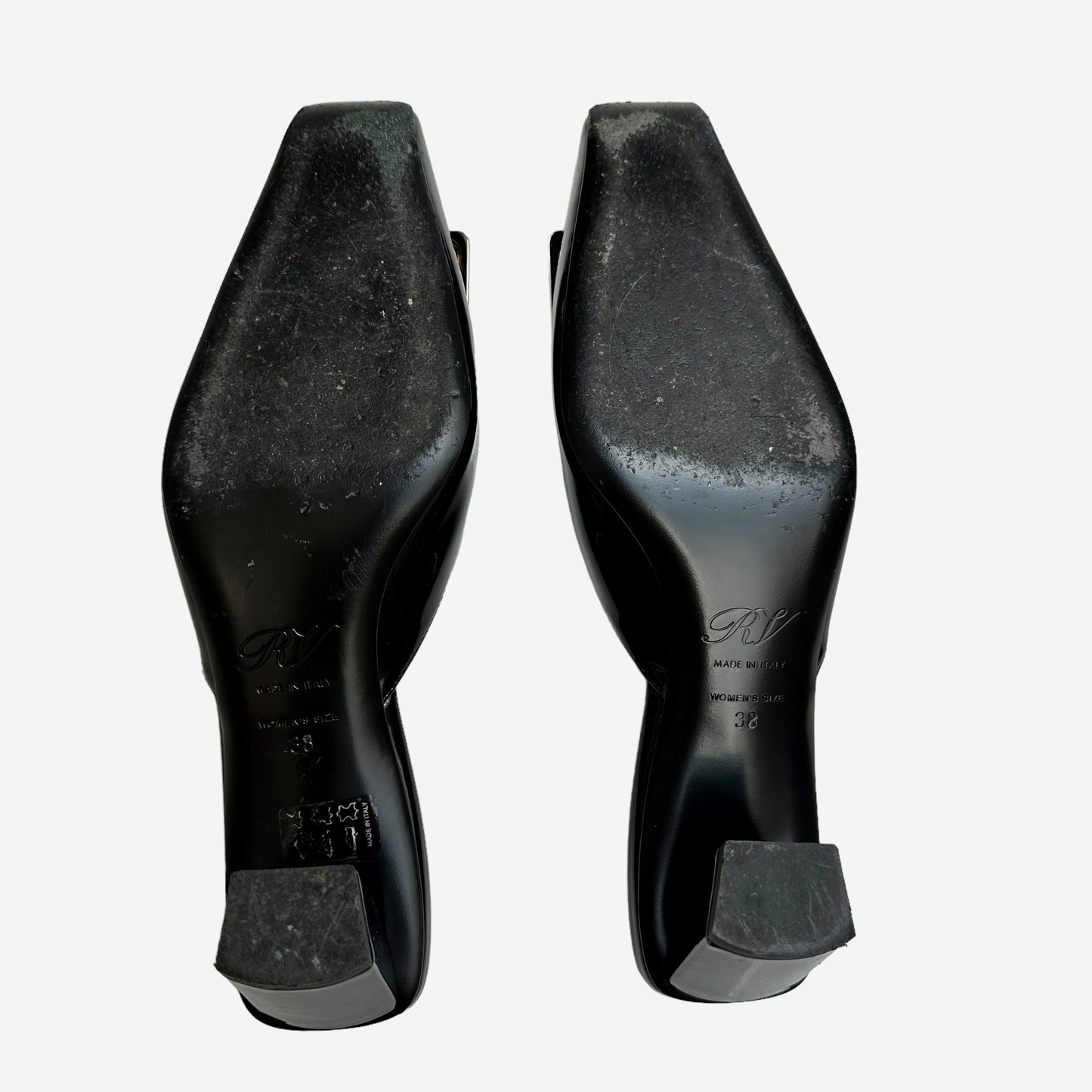 Black Patent Mules - 8