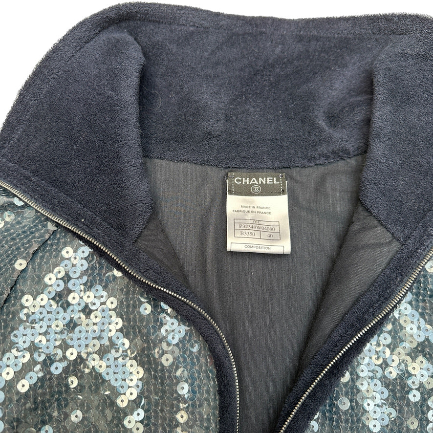 Blue Sequins Sweater - M