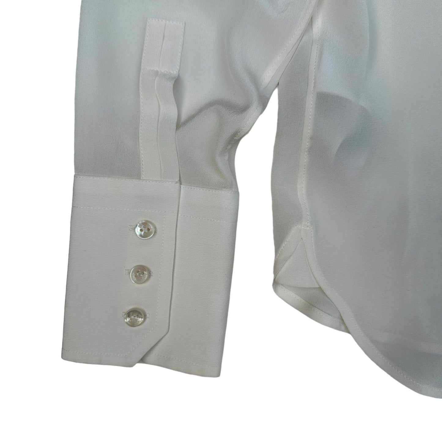 White Silk Button Down Shirt - M