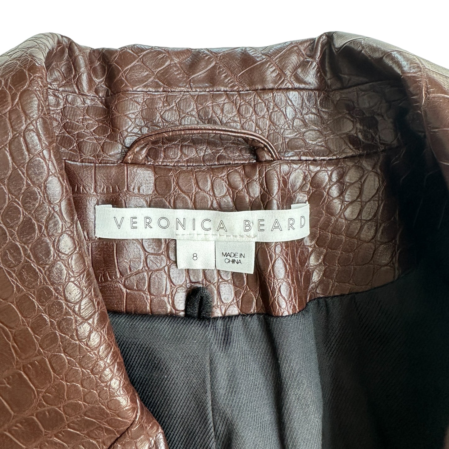 Chocolate Brown Croc Embossed Skirt Set - M/L