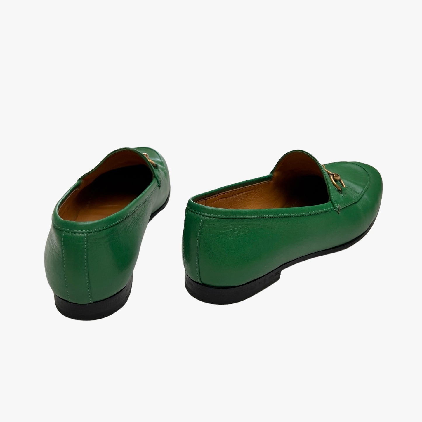 Green Leather Loafers - 7