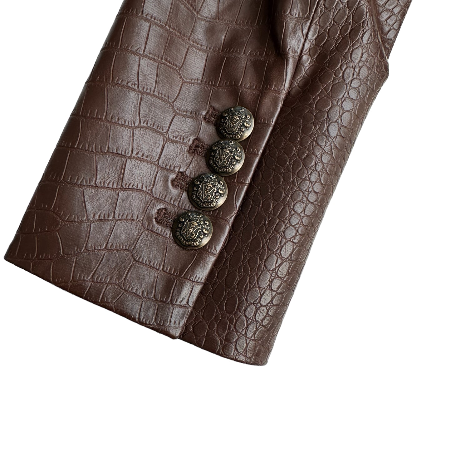 Chocolate Brown Croc Embossed Skirt Set - M/L
