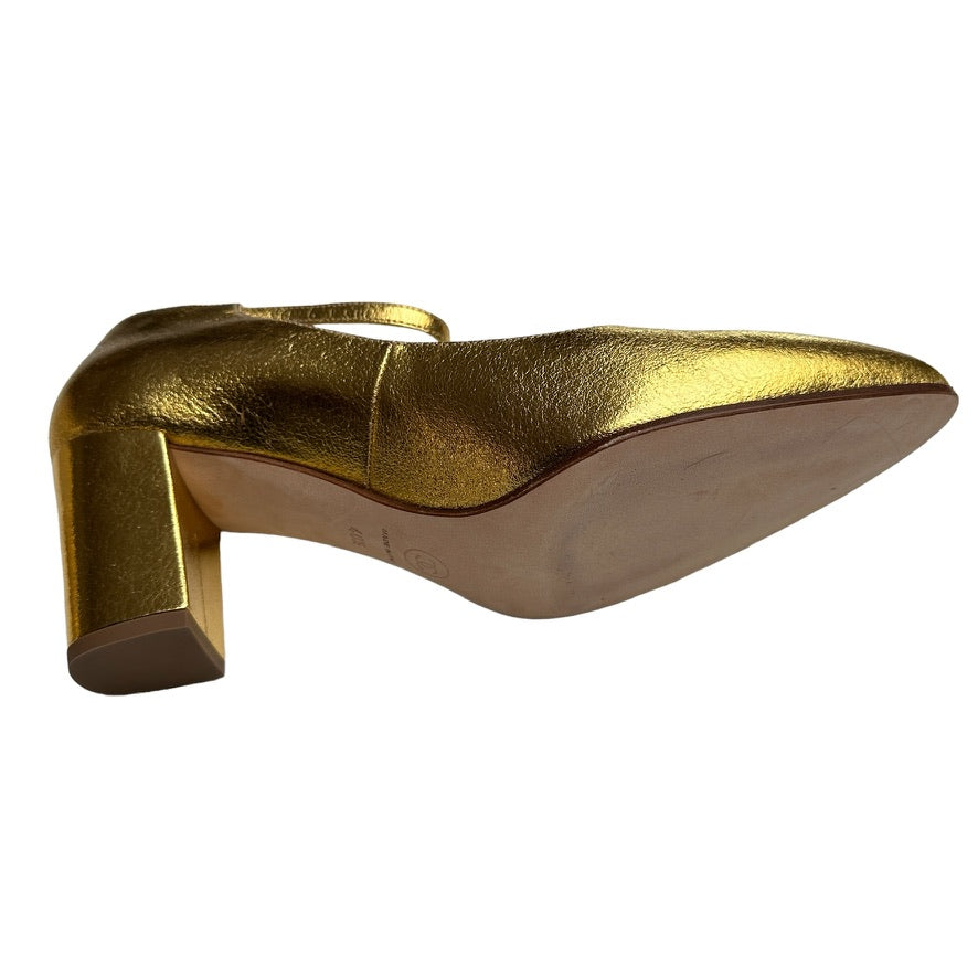 Gold Leather Heels - 10.5