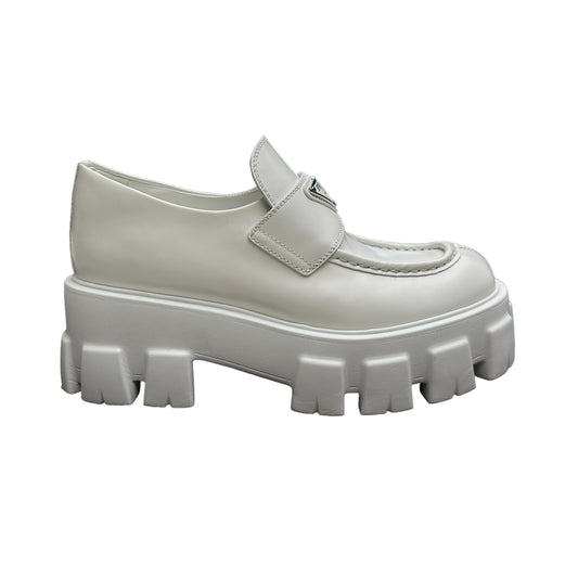 White Prada Chunky Loafers - 6.5o