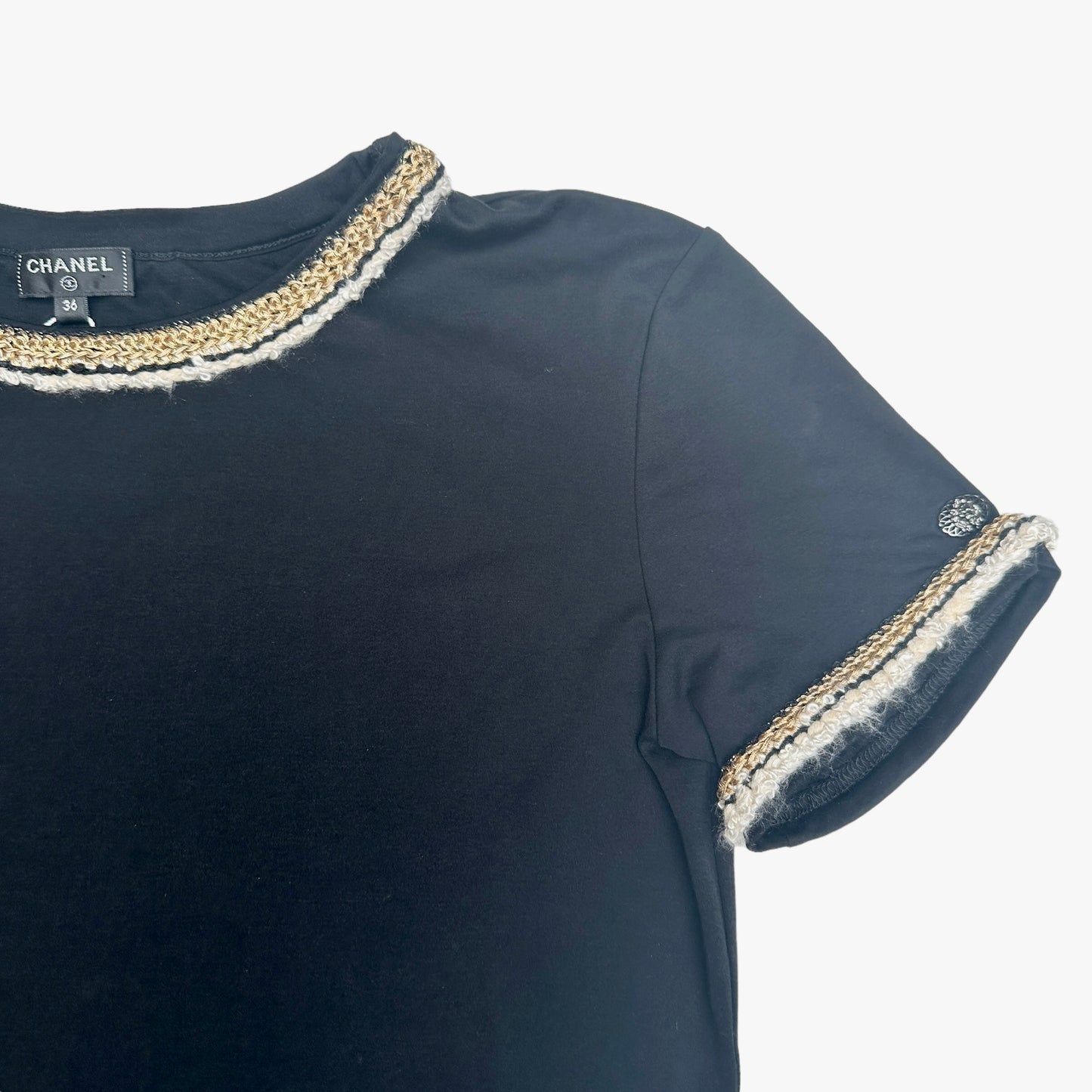 Tweed Trim T-shirt - S