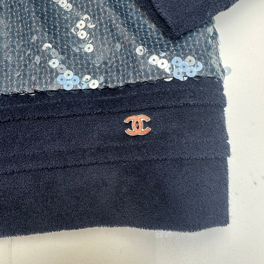 Blue Sequins Sweater - M