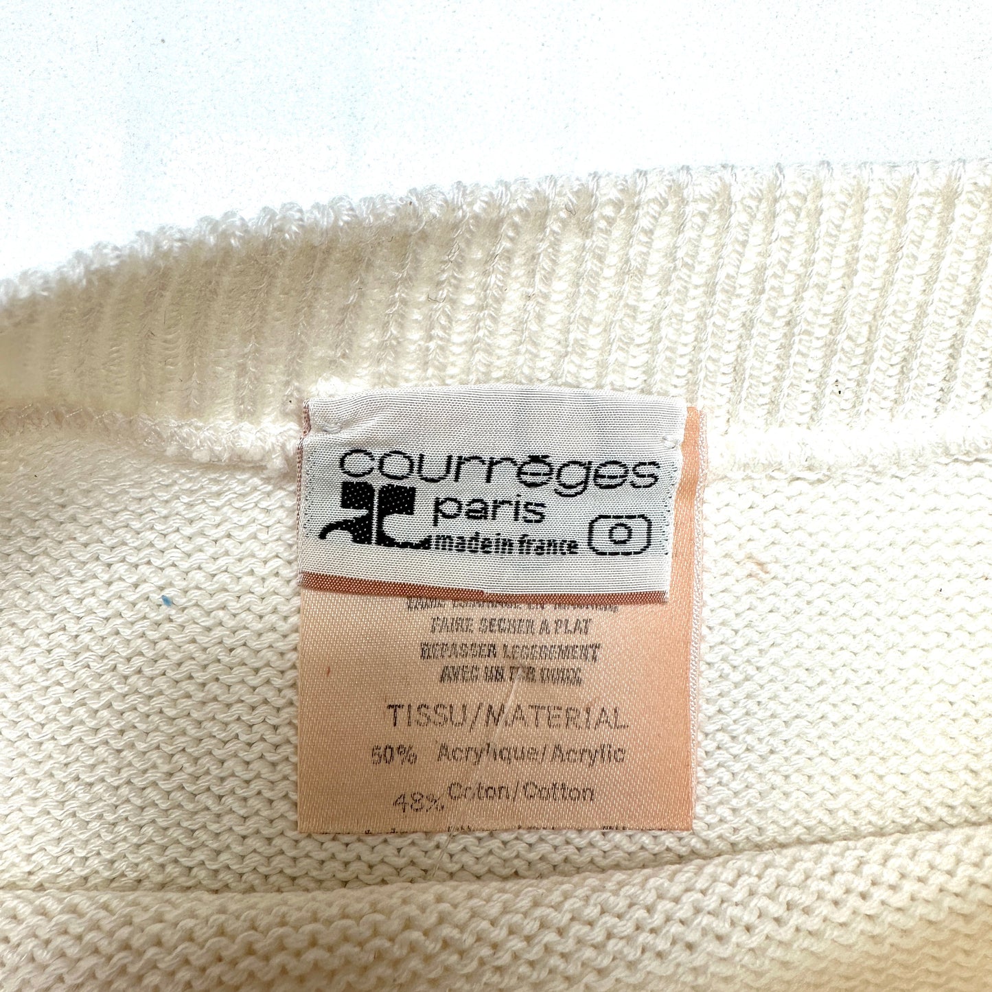 Vintage White & Metallic Top - S