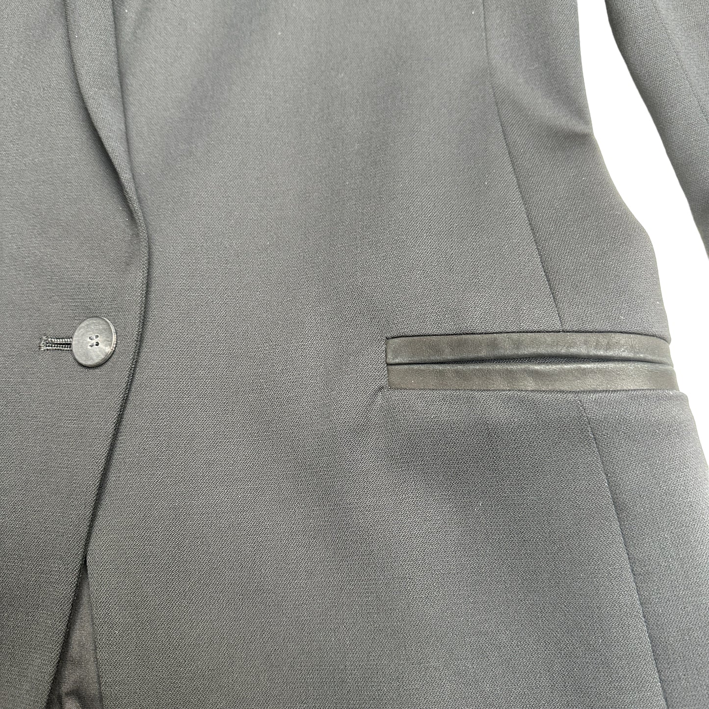 Black Blazer w/Leather Details - 6