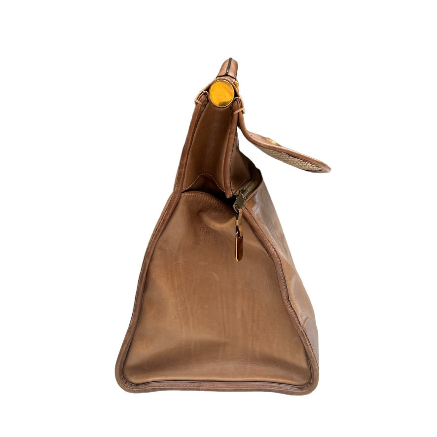 Vintage Brown Leather Travel Bag