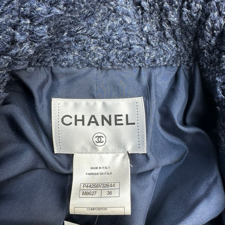 Blue Tweed Coat - M
