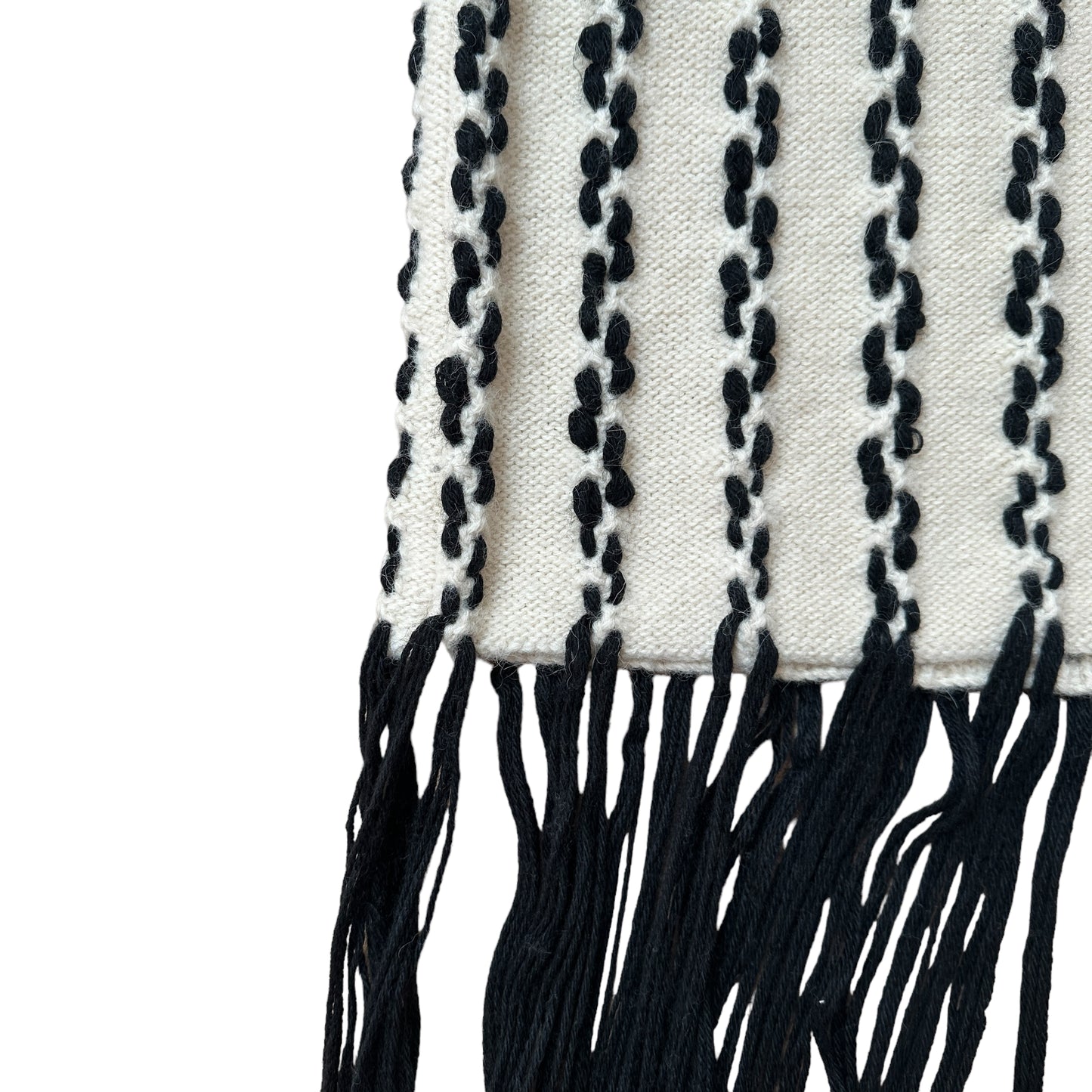 Beige Sweater w/Fringes - S