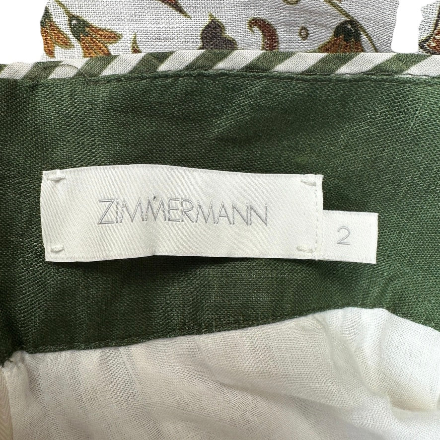 Floral Linen Skirt - M