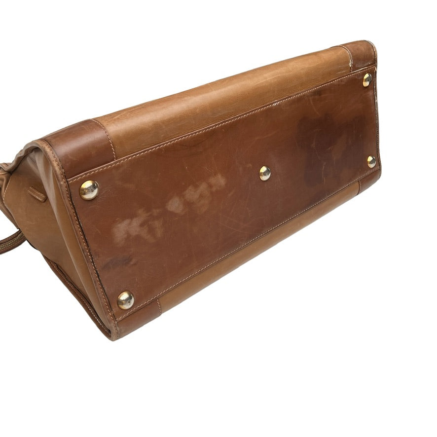 Vintage Brown Leather Travel Bag