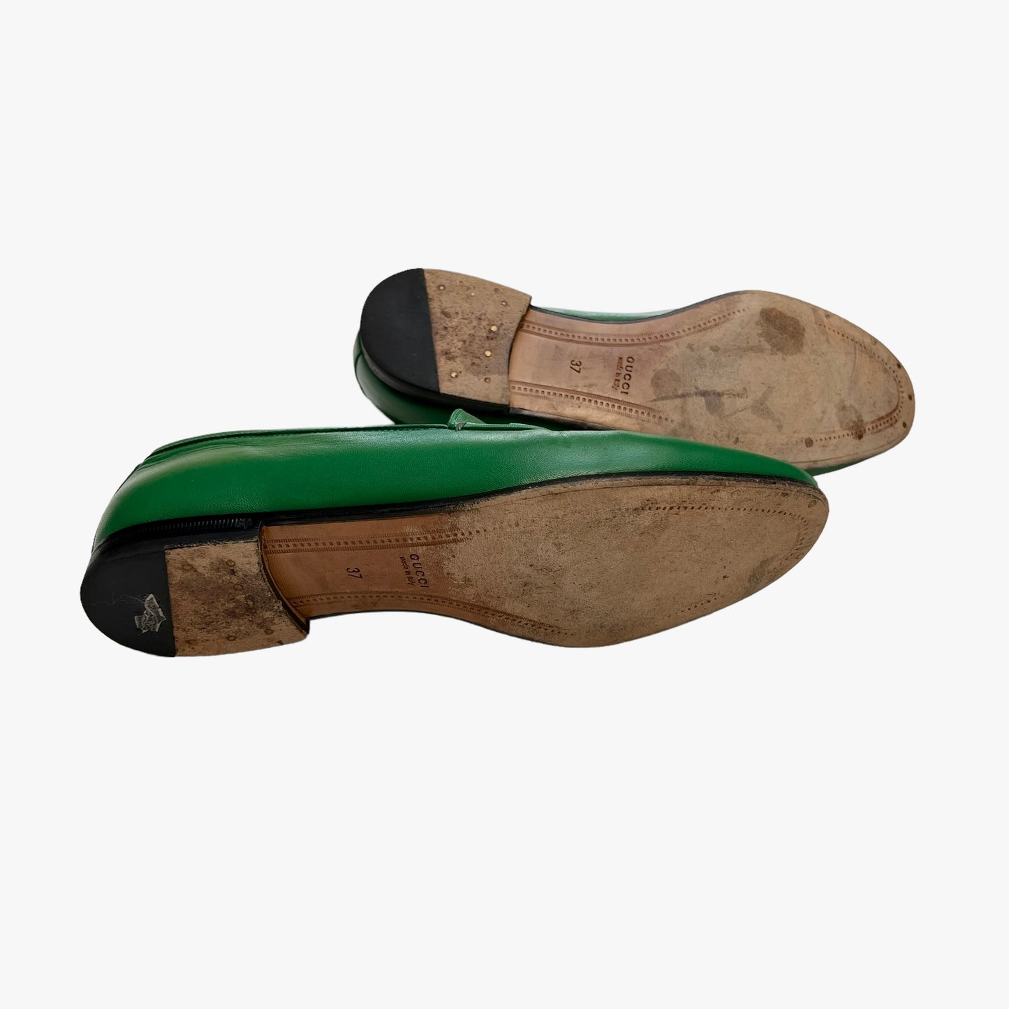 Green Leather Loafers - 7