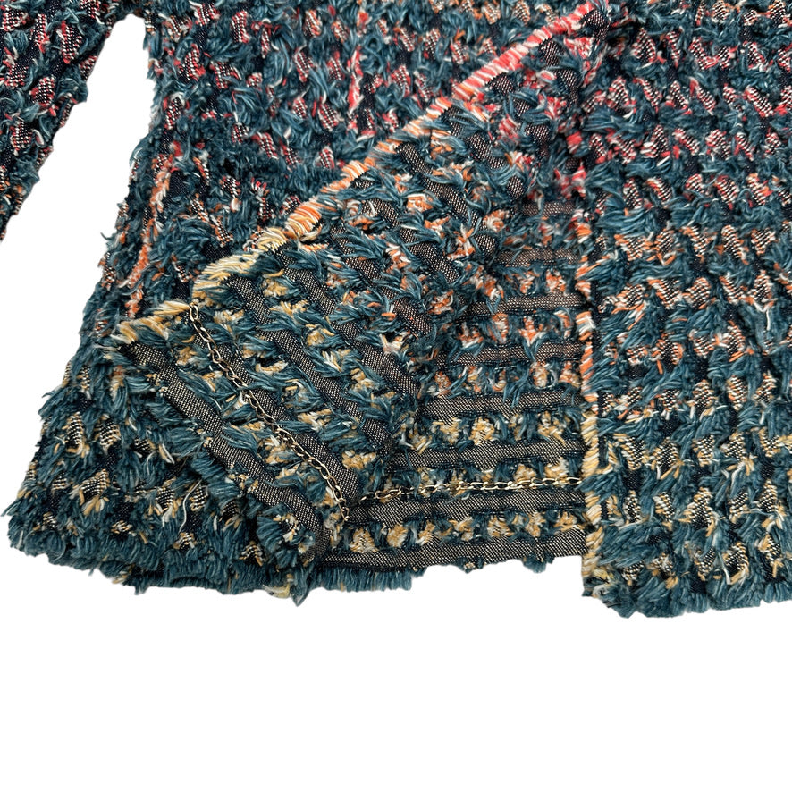 Tweed & Denim Jacket - L