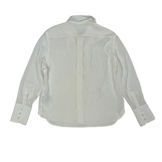 White Silk Button Down Shirt - M