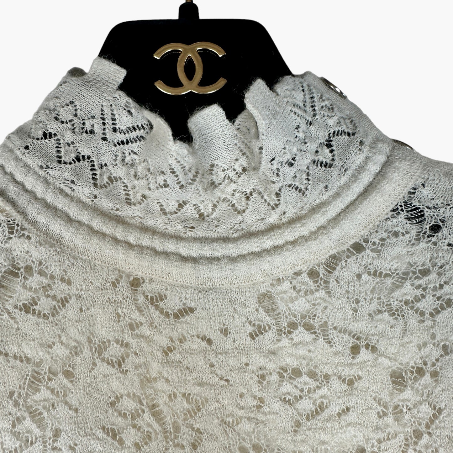White Silk and Alpaga Dress - S