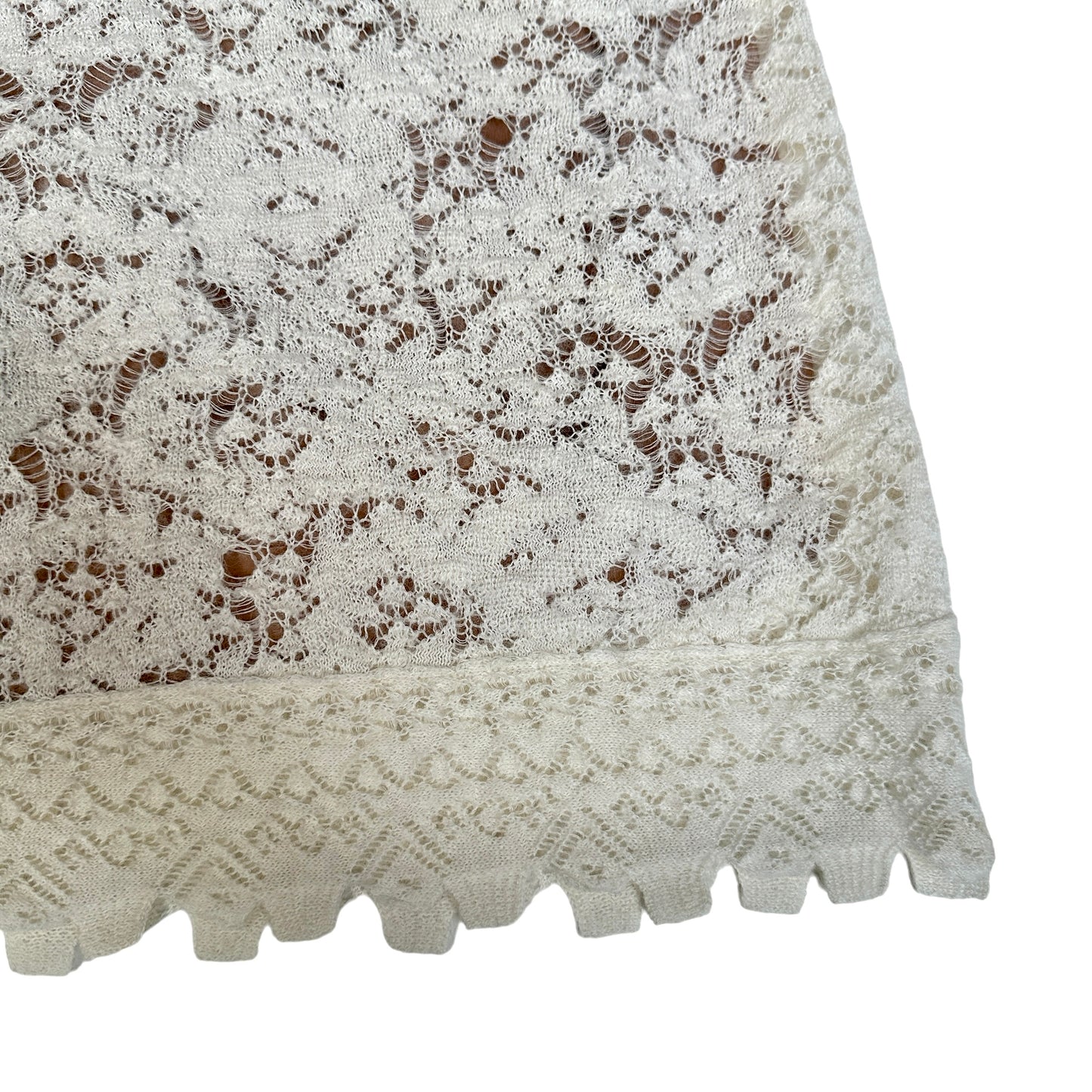 White Silk and Alpaga Dress - S
