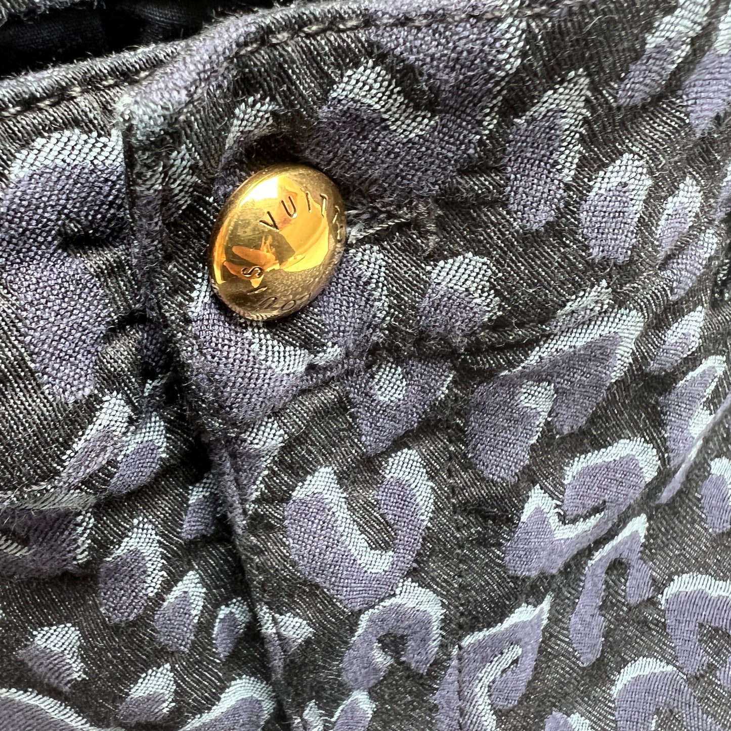 Leopard Print Blue Jeans - S