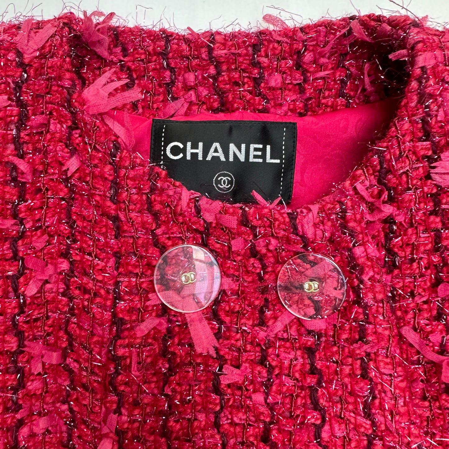 Raspberry Tweed Jacket - S
