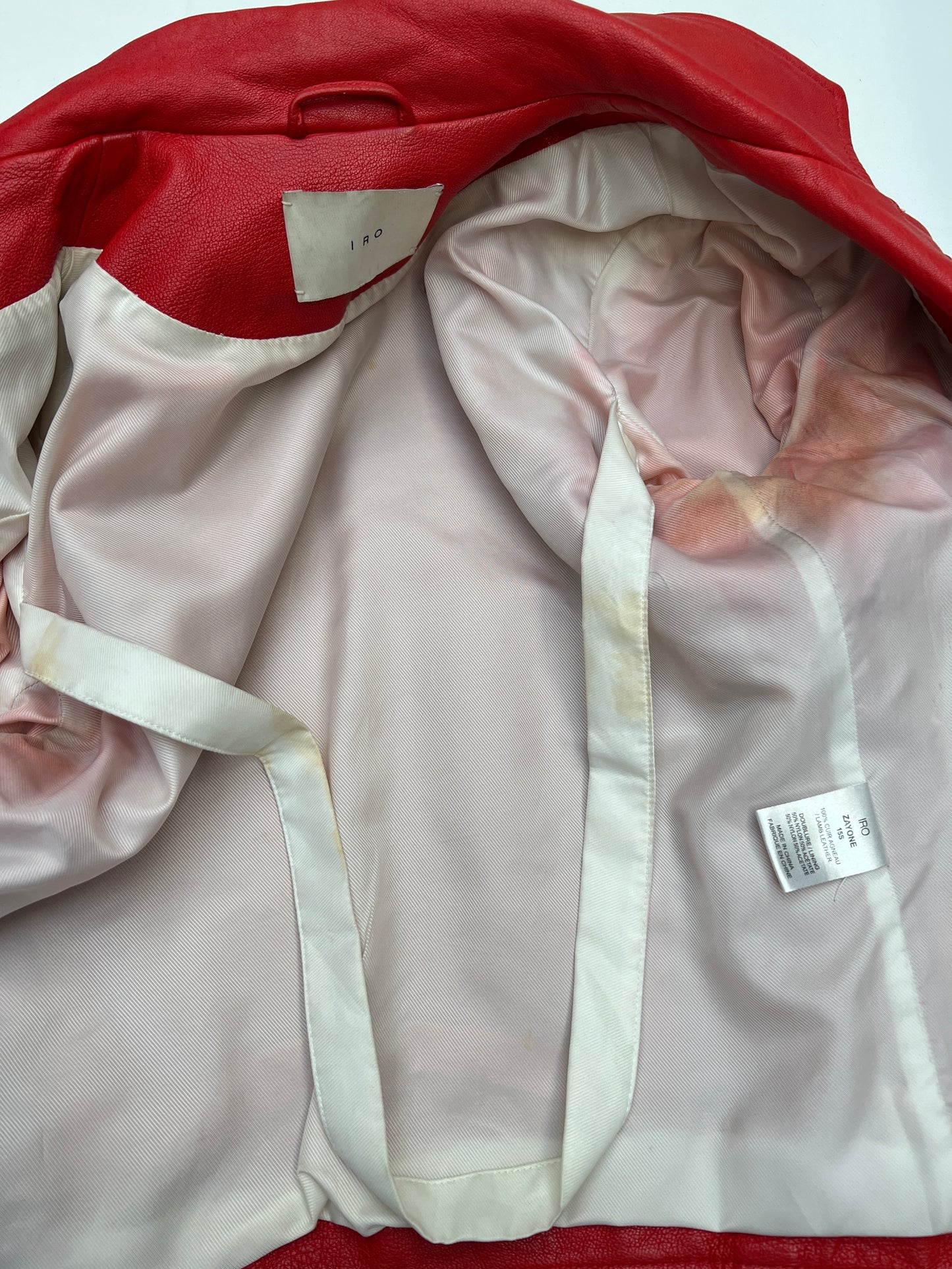 Red Leather Jacket - XS
