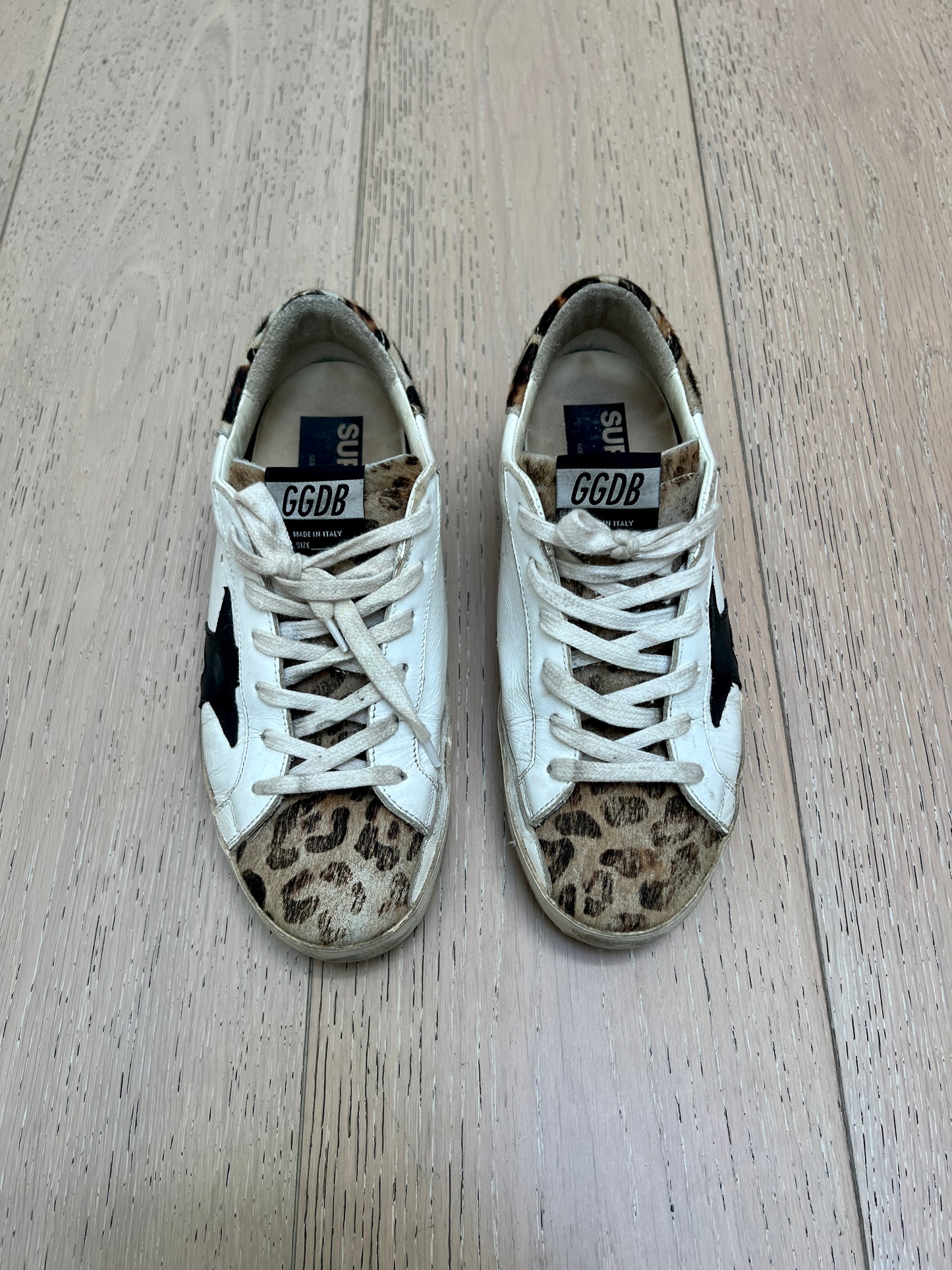 White & Leopard Sneakers - 7