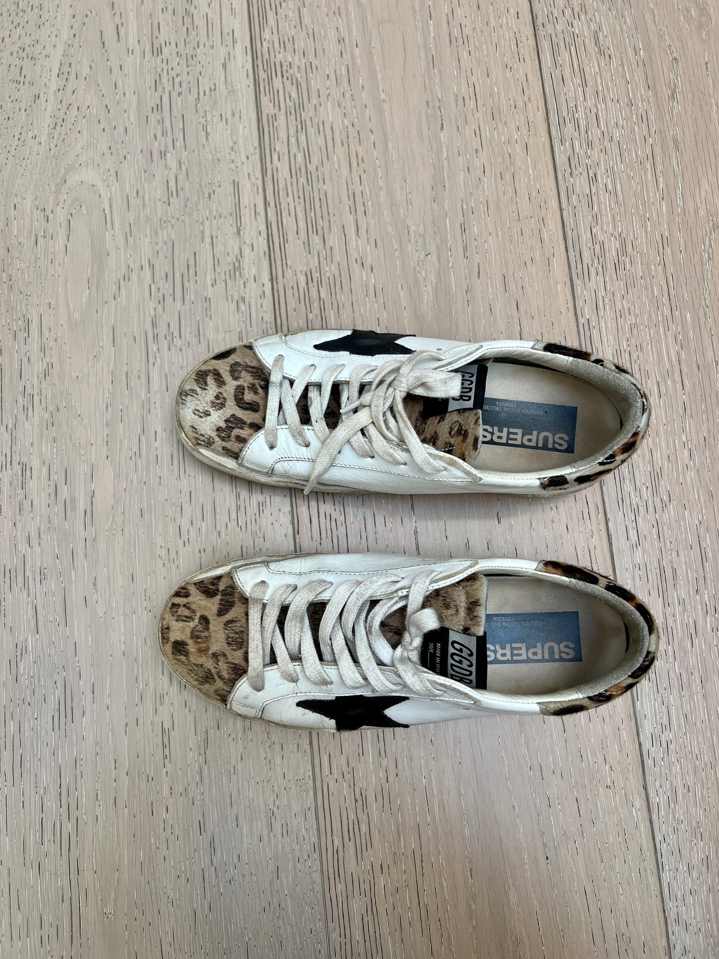 White & Leopard Sneakers - 7