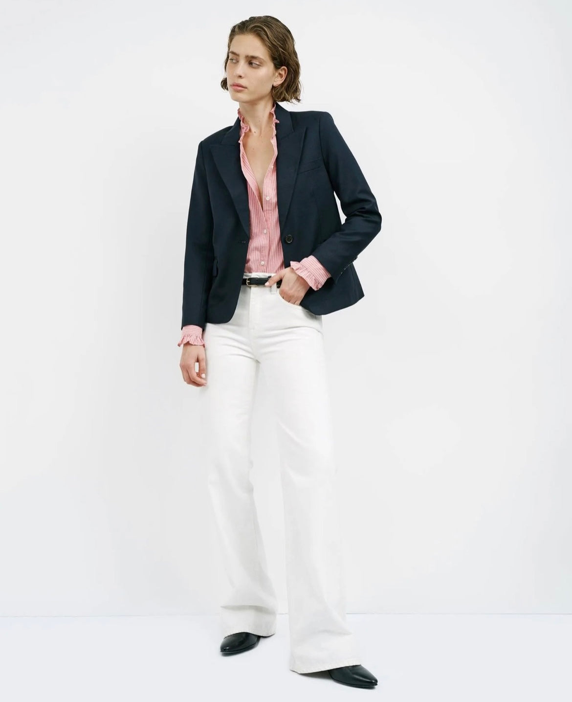 Lydia White & Red Shirt - XS