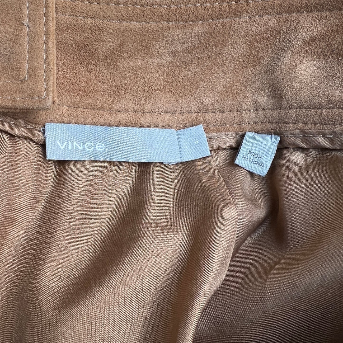 Camel Suede Skirt - S